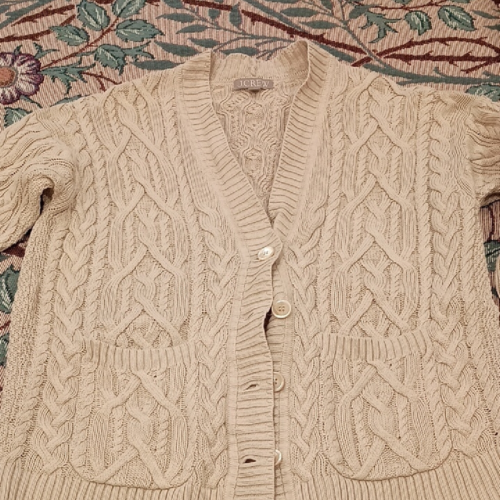 J.Crew Cable Cardigan - Tan